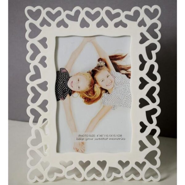 Art Street Decoralicious White Heart Photo Frame 4x6 Inches1 - LXINDIA.COM