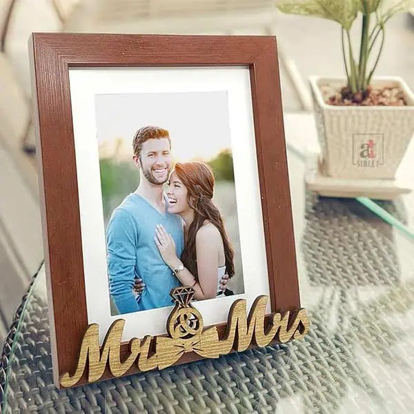 Art Street MR and MRS Table Photo Frame Brown - LXINDIA.COM