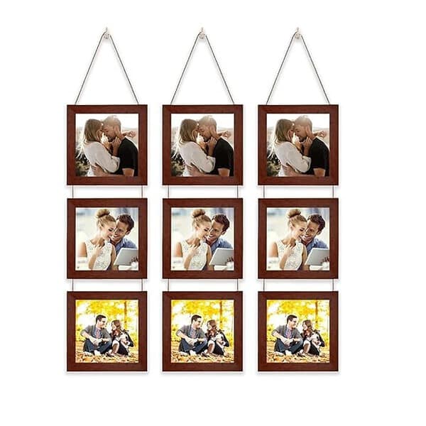 Art Street Photo Frame Wall Hanging Picture Set of 3 5x5 Inch Brown1 - LXINDIA.COM