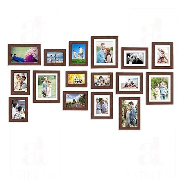 Art Street Photo Frame for Wall Photo Frame Collage Set of 16 Pcs Brown1 - LXINDIA.COM