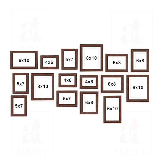 Art Street Photo Frame for Wall Photo Frame Collage Set of 16 Pcs Brown2 - LXINDIA.COM