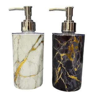 Arthya Modern Marble Design Plastic Soap Dispenser Bottle Pack of 2 - LXINDIA.COM