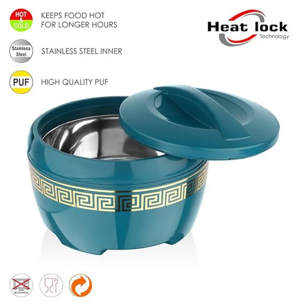 Asian Marco Inner Steel Casserole 1800 ml Blue 1 - LXINDIA.COM