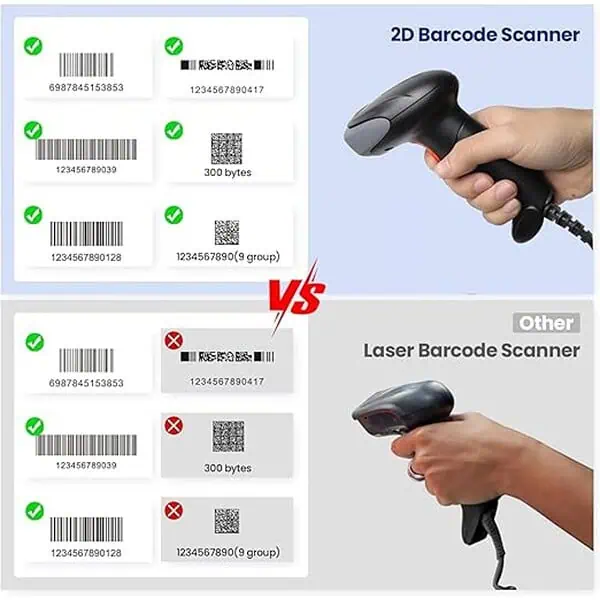 Atpos AT 2200D 2D Barcode QR Scanner USB Wired 2D 1D 1 - LXINDIA.COM