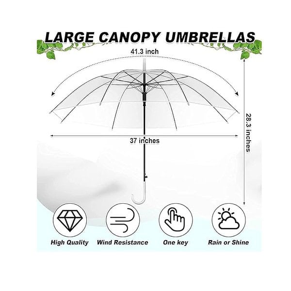 BAXLY Clear Transparent Durable Wind Resistant Umbrella A - LXINDIA.COM