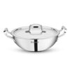 BERGNER Tripro TriPly Stainless Steel 24cm Deep Kadai with Lid - LXINDIA.COM