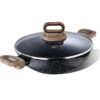 BERGNER Ultimate Forged NonStick 24 cm Kadai with Glass Lid - LXINDIA.COM