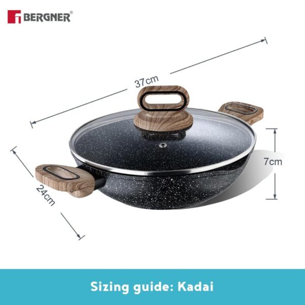 BERGNER Ultimate Forged NonStick 24 cm Kadai with Glass Lid2 - LXINDIA.COM