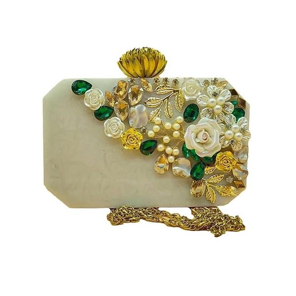 BIH Purse for Bridal Embroidered Clutch Bag Purse Handbag - LXINDIA.COM