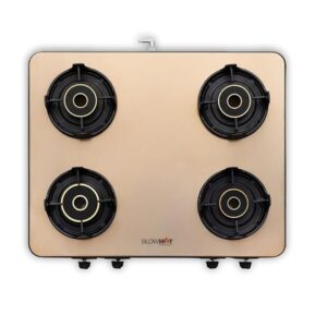 BLOWHOT Premium Design ISI Certified Sapphire Gold 4 Burner Slimmest Gas Stove - LXINDIA.COM