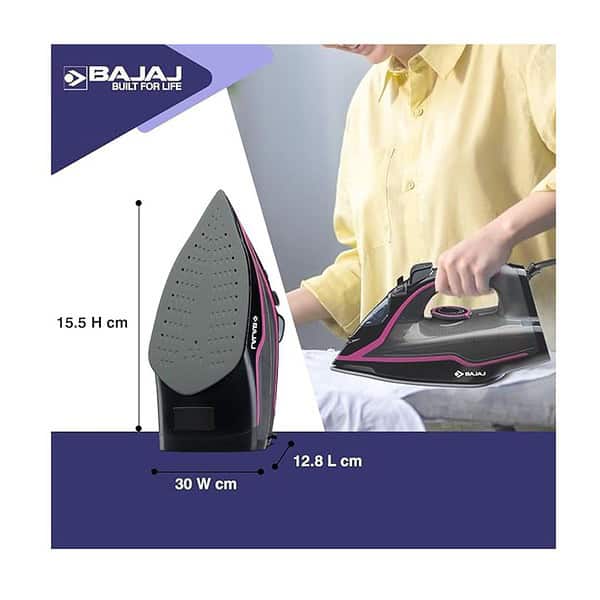 Bajaj MX 35N 2000W Steam Iron With Steam Burst Black and Pink C - LXINDIA.COM