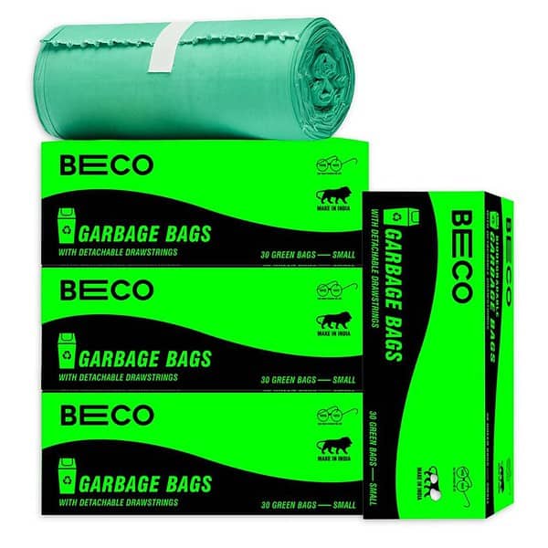 Beco Eco Friendly Garbage Bags for Dustbin 120 Pcs Small 17 X 19 Inches Pack of 4 - LXINDIA.COM