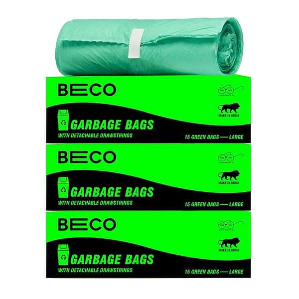 Beco Eco Friendly Garbage Bags for Dustbin 45 Pcs Large 24 X 32 Inches Pack of 3 - LXINDIA.COM