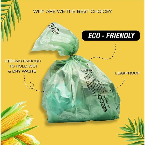 Beco Eco Friendly Garbage Bags for Dustbin 45 Pcs Large 24 X 32 Inches Pack of 33 - LXINDIA.COM