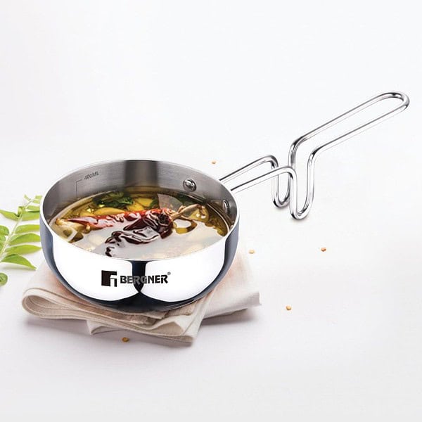 Bergner TriPro TriPly Stainless Steel 12cm Tadka Pan - LXINDIA.COM