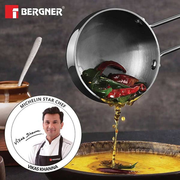 Bergner TriPro TriPly Stainless Steel 12cm Tadka Pan2 - LXINDIA.COM