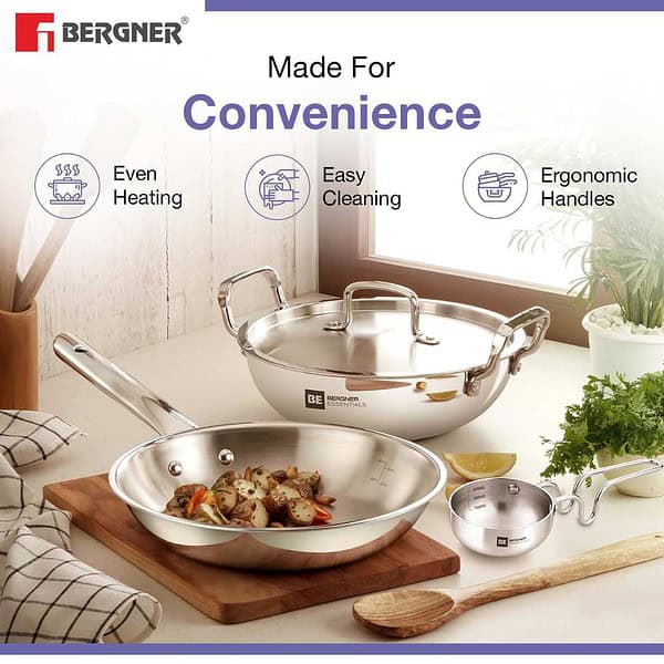 Bergner Tripro TriPly Stainless Steel 4 Pcs Cookware Set2 - LXINDIA.COM