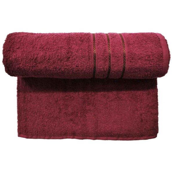 Bombay Dyeing Flora 400 GSM Cotton Bath Towel Large Maroon - LXINDIA.COM