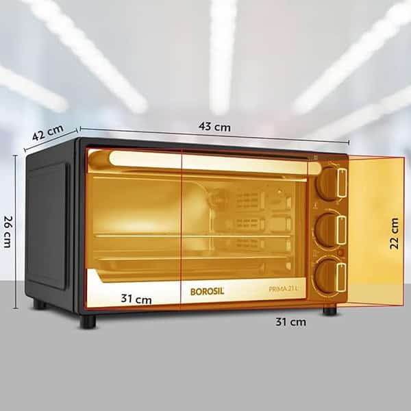 Borosil Prima 21 liter Oven Toaster Grill Black 1300 Watts 2 - LXINDIA.COM