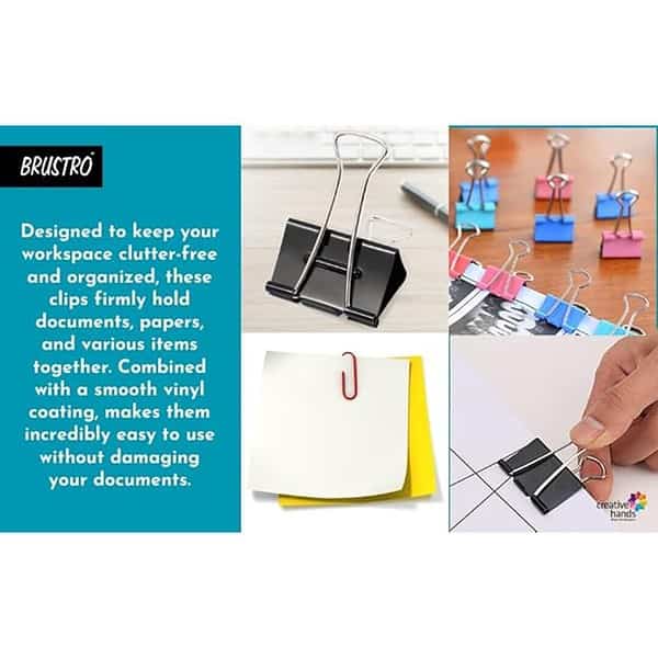 Brustro Clip Box Set of 56 Binder Clips 3 - LXINDIA.COM