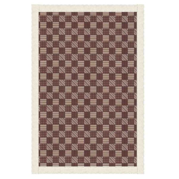 CASA NEST PVC Table Cover Beige and Brown Squares3 - LXINDIA.COM