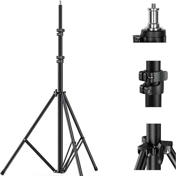 CELLMASTER Portable Portable 7 Feet 84 Inch Long Tripod Stand with Adjustable Mobile Clip Holder Black1 - LXINDIA.COM