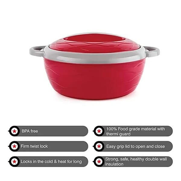 CELLO Stainless Steel Casserole Set of 3 500ml 1000ml 1500ml Red 3 - LXINDIA.COM