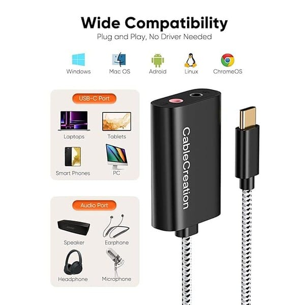 CableCreation USB Type C Audio Auxiliary Adapter3 - LXINDIA.COM