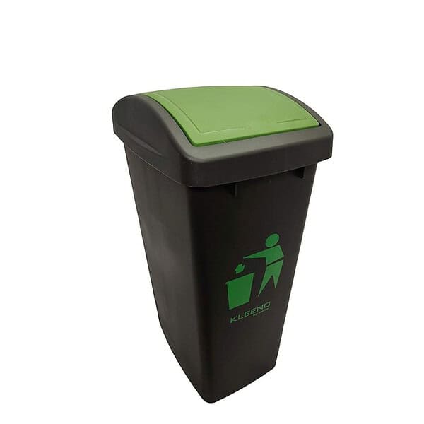 Cello Plastic Swing Lid Garbage Dustbin BlackGreen - LXINDIA.COM