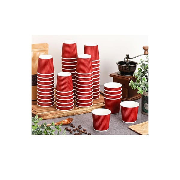 Comfy Package Disposable Ripple Paper Insulated Coffee Cups - LXINDIA.COM