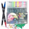 Corslet 12 Pcs Dual Tip Brush Pens Felt Tip Pen Set - LXINDIA.COM