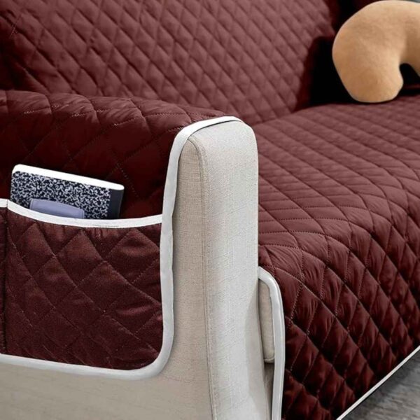 Cortina Polyester Fabric Reversible Quilted Sofa Cover 2 - LXINDIA.COM