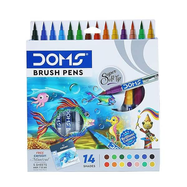 DOMS 14 Shades Brush Pen Box Pack - LXINDIA.COM