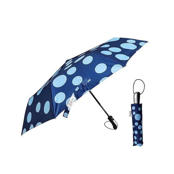 Destinio 3 Fold UV Coated Auto Open Close Umbrella Printed Dark Blue - LXINDIA.COM