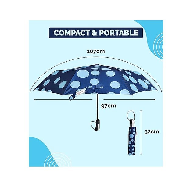 Destinio 3 Fold UV Coated Auto Open Close Umbrella Printed Dark Blue A - LXINDIA.COM