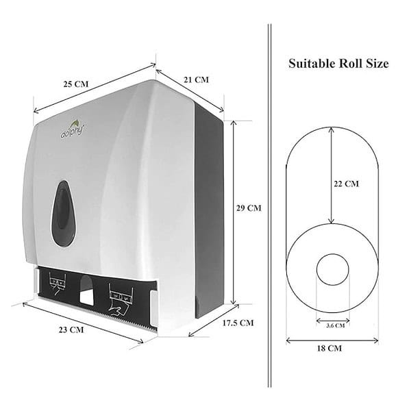 Dolphy HRT Roll Tissue Dispenser White2 - LXINDIA.COM