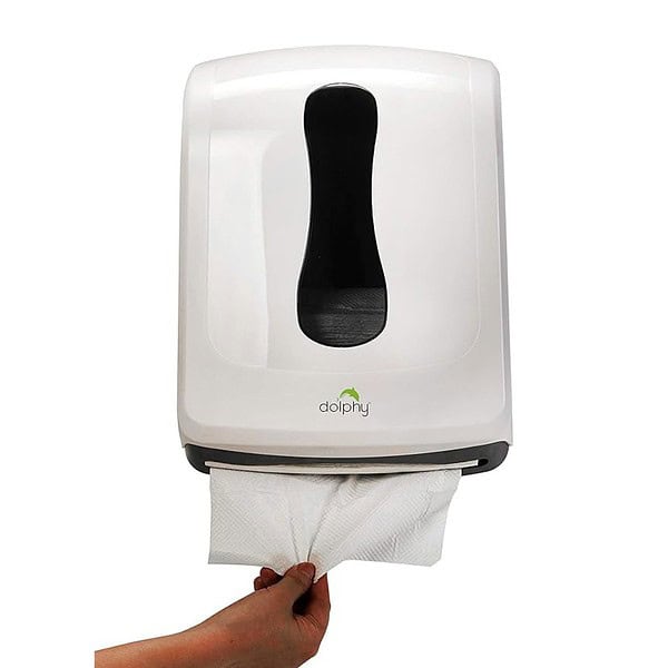 Dolphy Multifold Hand Towel Paper Dispenser White2 - LXINDIA.COM