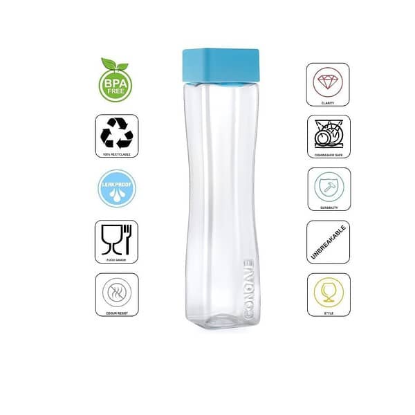 Ebbstone 850ml Pet square Water Bottle 3 Piece C - LXINDIA.COM