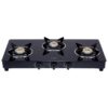 Elica Vetro Glass Top 3 Burner Gas Stove Black - LXINDIA.COM