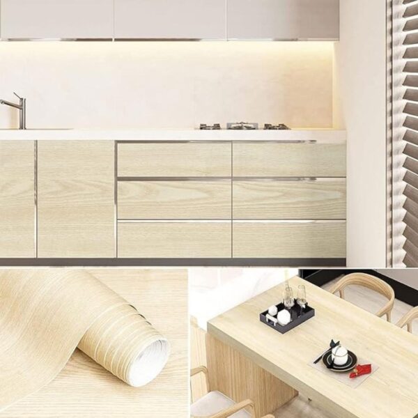 Elton Maple Wood Grain Self Adhesive Waterproof Wallpaper Beige1 - LXINDIA.COM