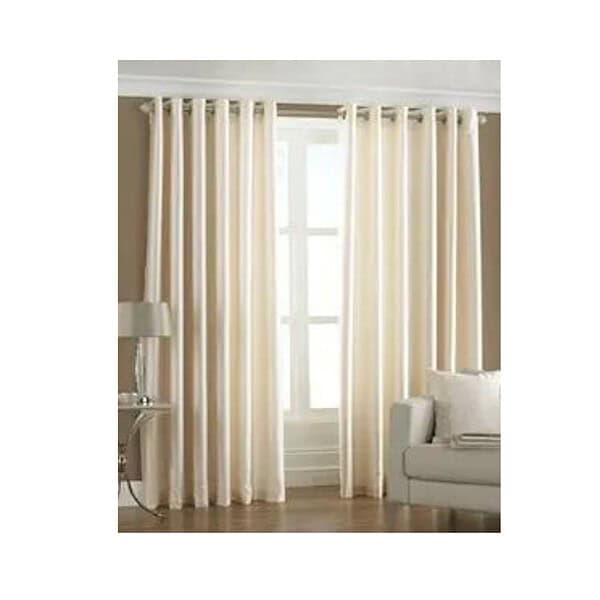 Exporthub 2 Piece Eyelet Polyester Door Curtain Set 7ft Cream - LXINDIA.COM