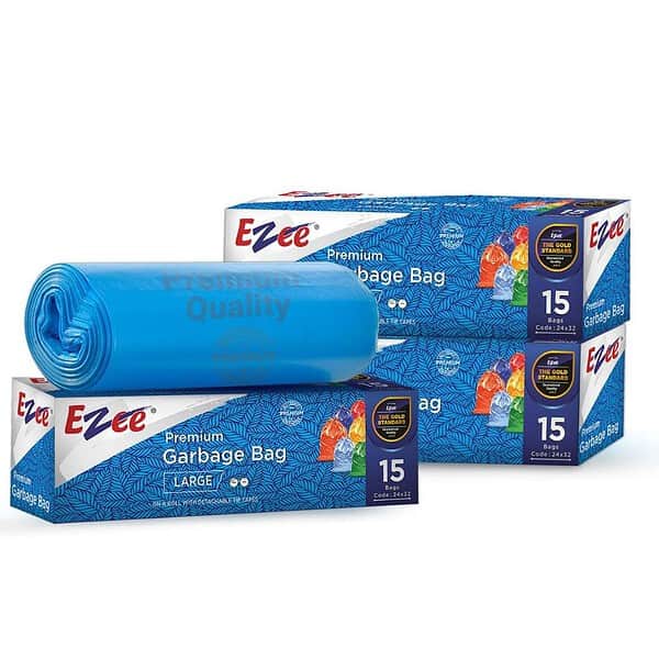 Ezee Blue Garbage Bags Large 24 x 32 Inch 15 Pcs x Pack of 3 - LXINDIA.COM