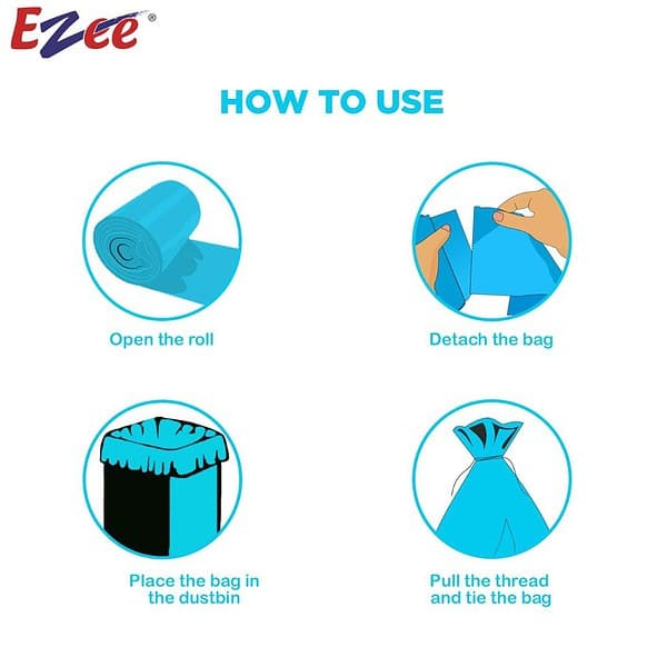 Ezee Blue Garbage Bags Smal 17 x 19 Inch 30 Pcs x Pack of 42 - LXINDIA.COM