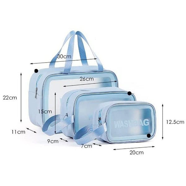 FLYNGO Waterproof Toiletry Storage Kit Set of 3 Light Blue3 - LXINDIA.COM