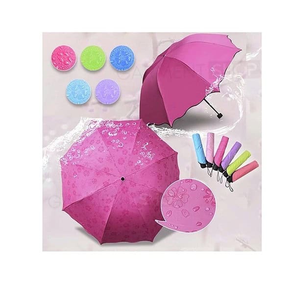 FOBHIYA Fancy Magic Umbrella Changing Secret Blossoms Occur With Water Magic Print 3 Fold Umbrella A - LXINDIA.COM