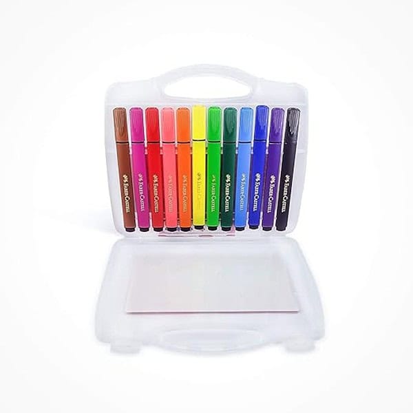 Faber Castell 12 Jumbo Fibre Tip Colour Markers 1 - LXINDIA.COM