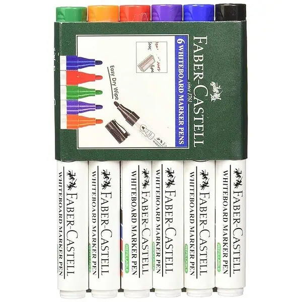 Faber Castell Bold Point Tip Whiteboard Market Pack of 6 Assorted - LXINDIA.COM