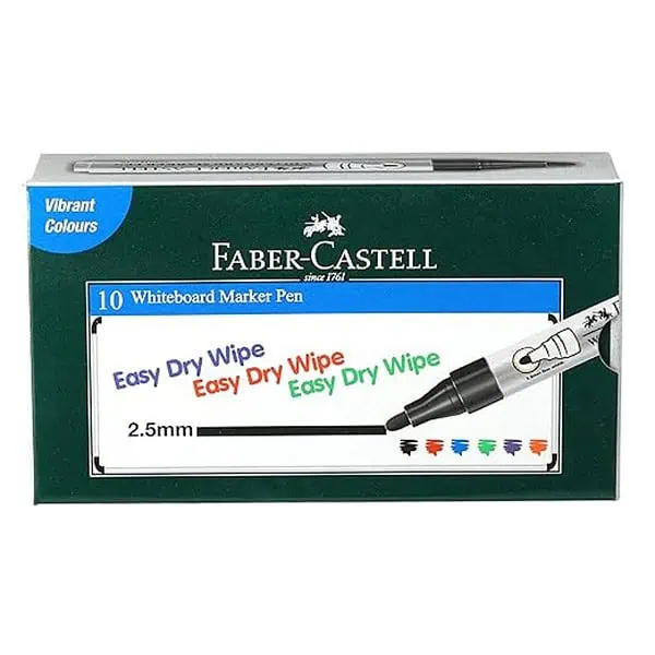 Faber Castell Whiteboard Broad Marker Pack of 10 Black - LXINDIA.COM