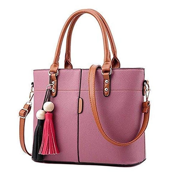 Fargo Flames PU Leather Womens Satchel Handbag Purple FGO 208 - LXINDIA.COM