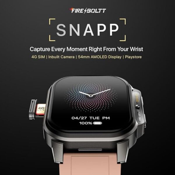 Fire Boltt Snapp Smart Watch 4GB RAM 64GB ROM Cherry Blush1 - LXINDIA.COM